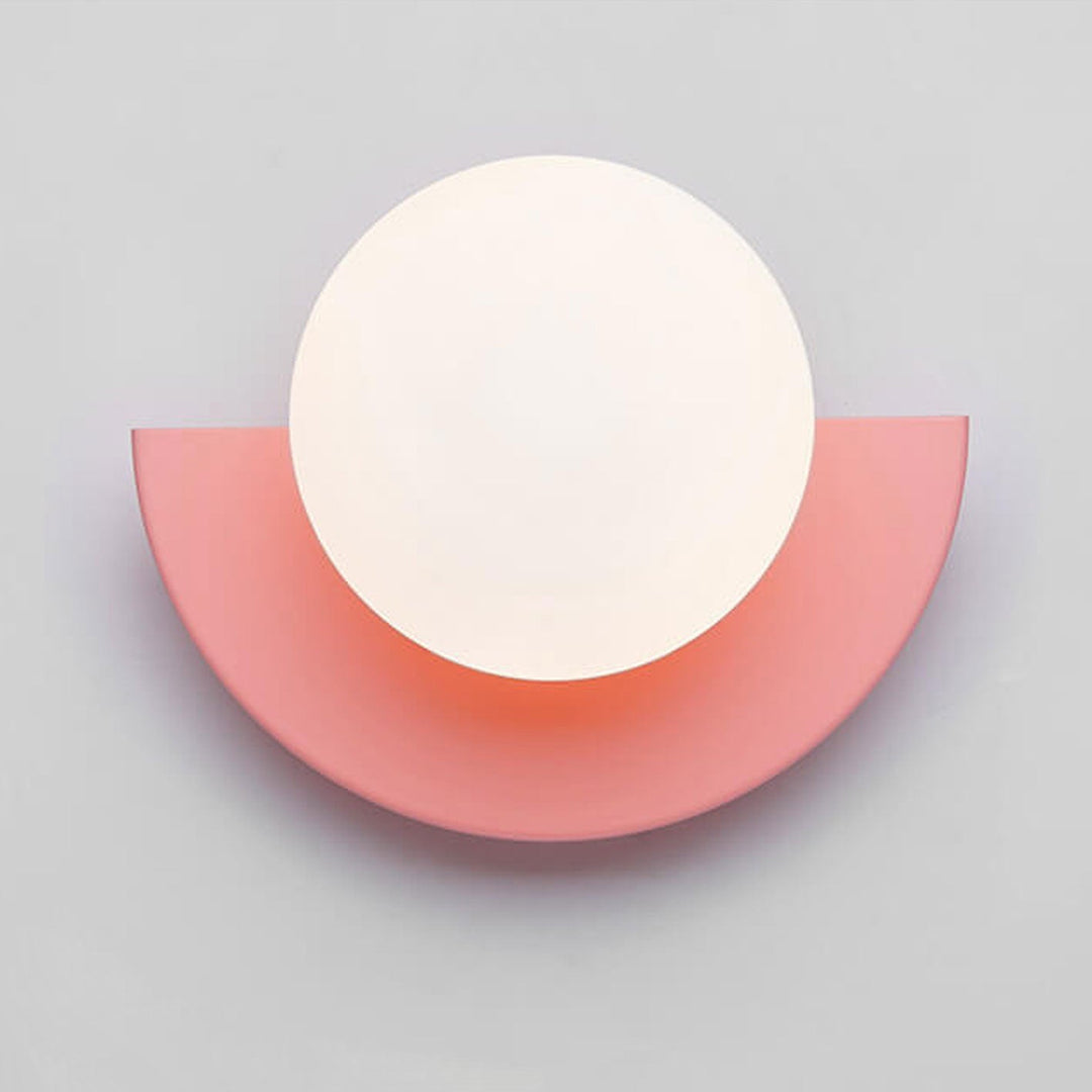 Half-Moon Wall Light | Opal Globe, 7 Colours