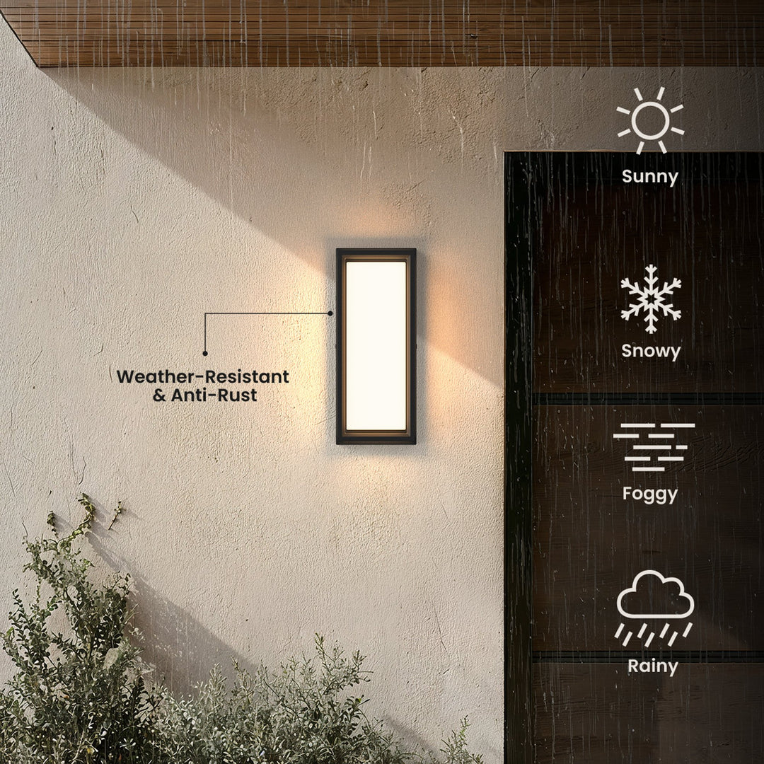 Open-Frame Outdoor Wall Light | Black Steel, 5 Light Colours