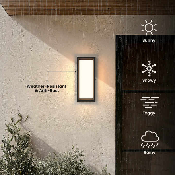 Open-Frame Outdoor Wall Light | Black Steel, 5 Light Colours
