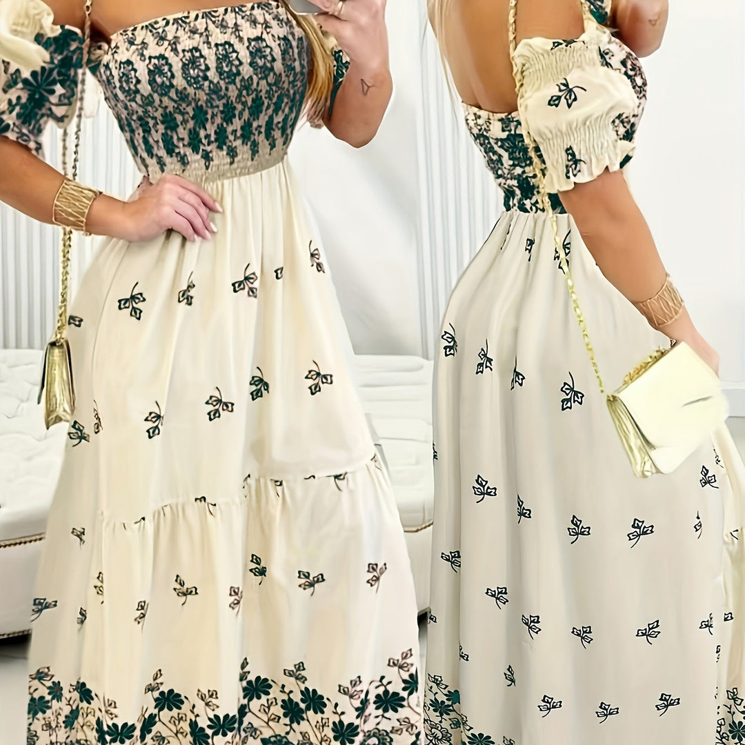 Women's Off-Shoulder Floral Maxi Summer Dress – image 4