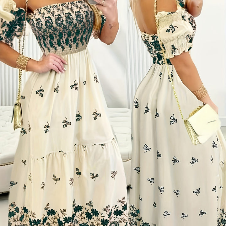 Women's Off-Shoulder Floral Maxi Summer Dress – image 4