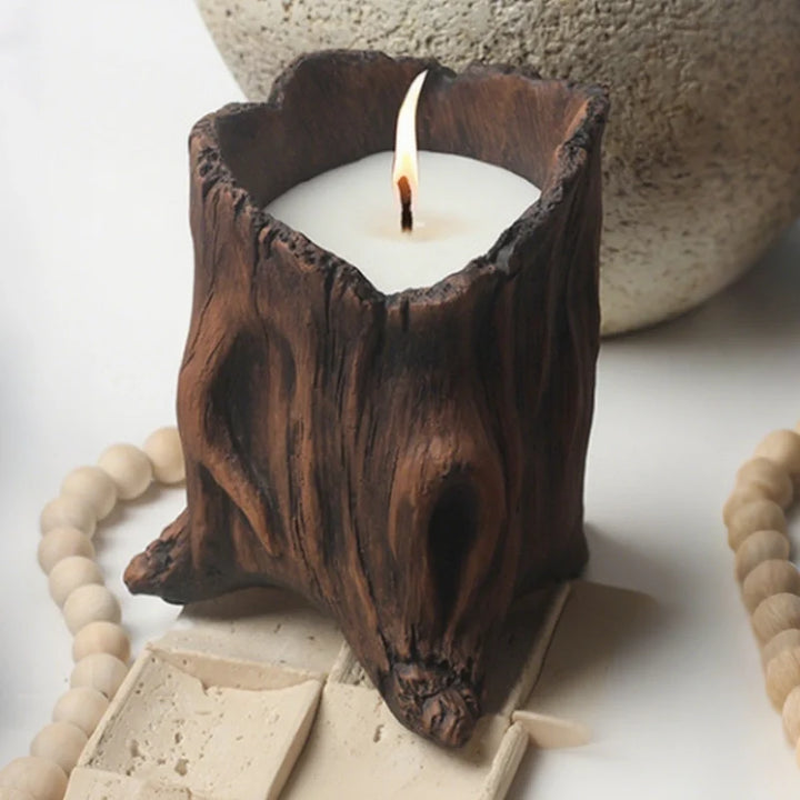 Cement Tree Hollow Candle Holder