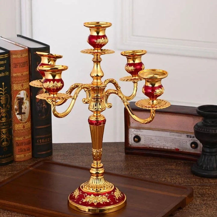 Vintage Floral Alloy Candelabra