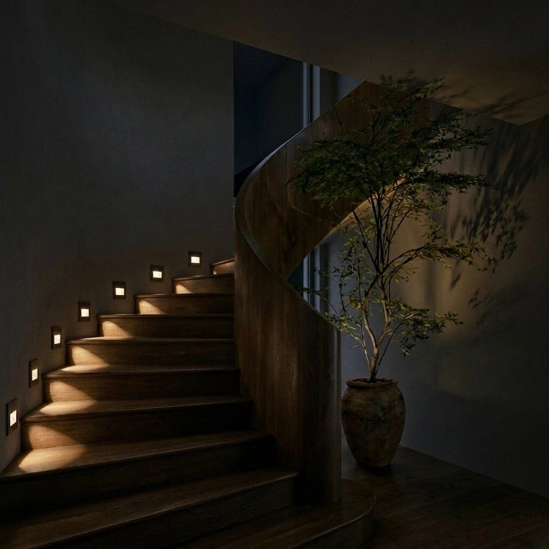 Square Stair and Step Wall Light | Low-Level LED, 4 Finishes