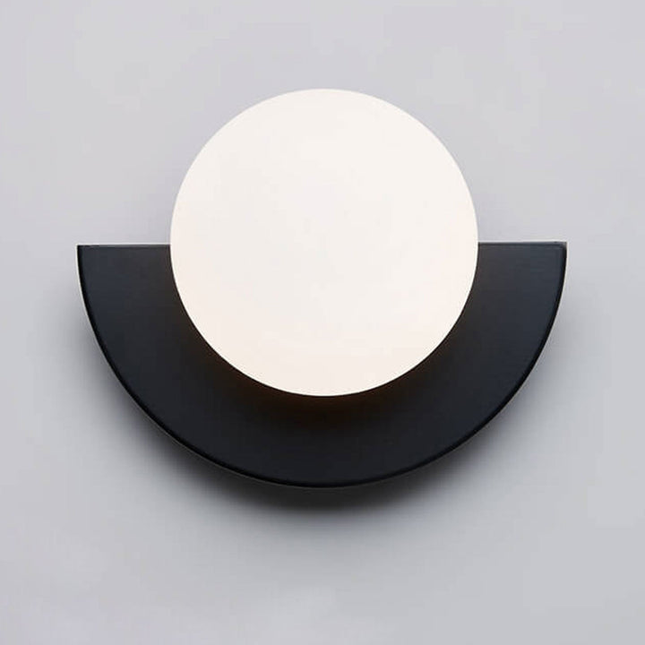 Half-Moon Wall Light | Opal Globe, 7 Colours