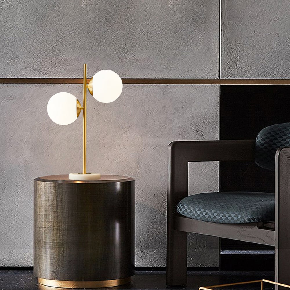 Gold Globe Table Lamp with Marble Base