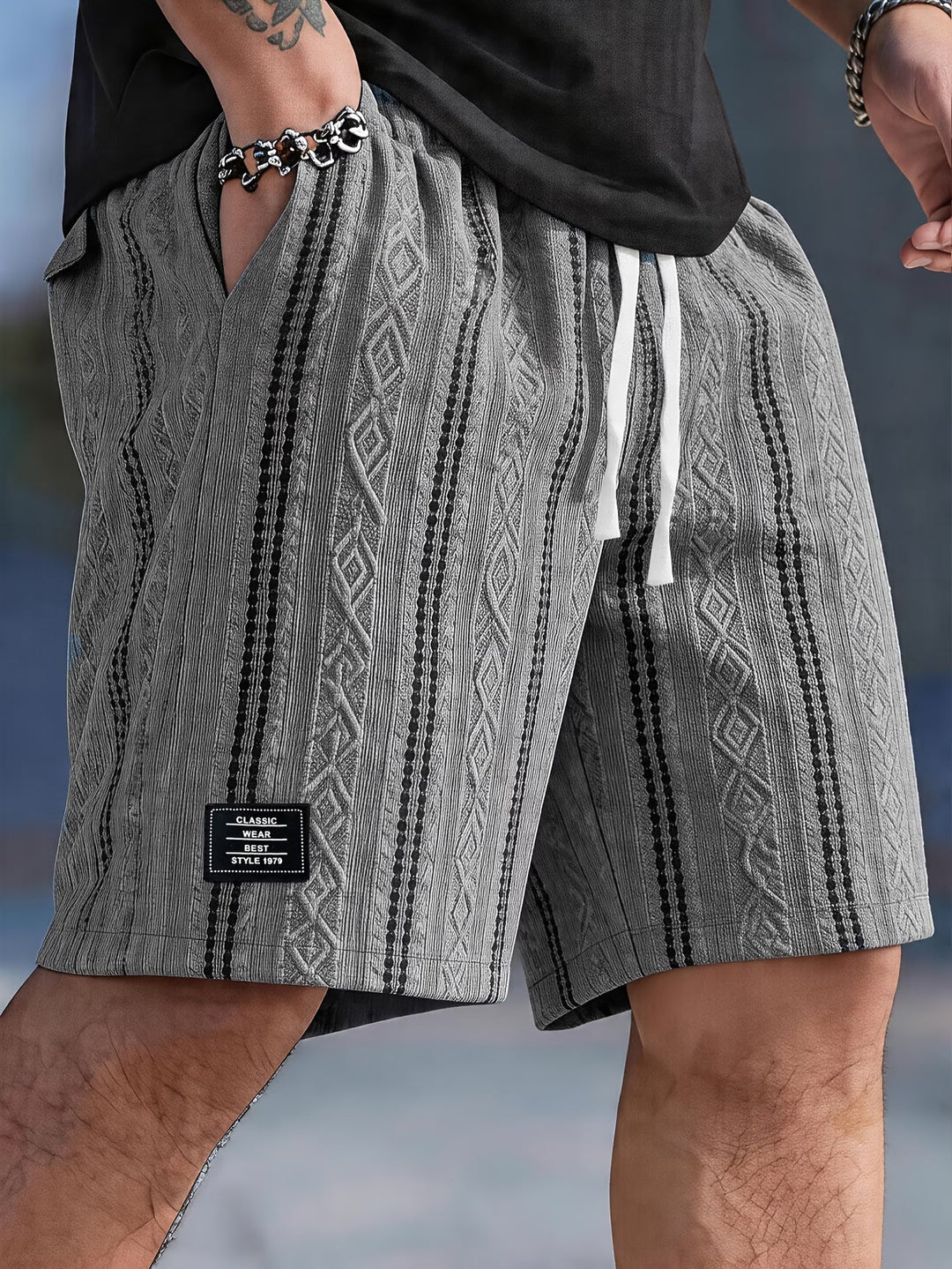 Men's Drawstring Geometric Summer Shorts – image 4