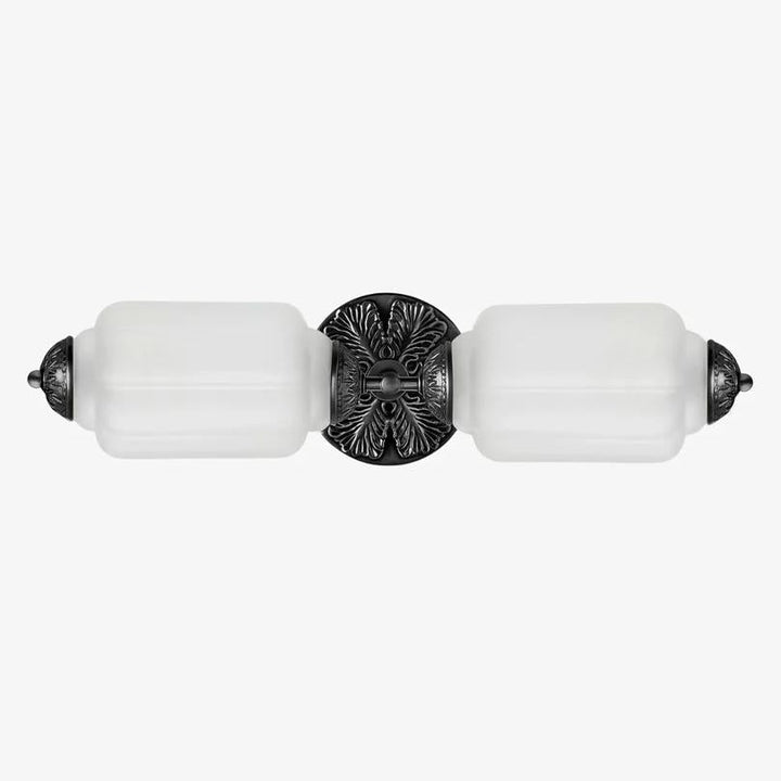 Vintage Art Deco Milk Glass Eloise Vanity Light Fixture
