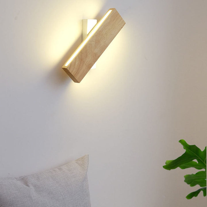 Rotating Wood Wall Light | Up and Down LED, 22 or 32 cm