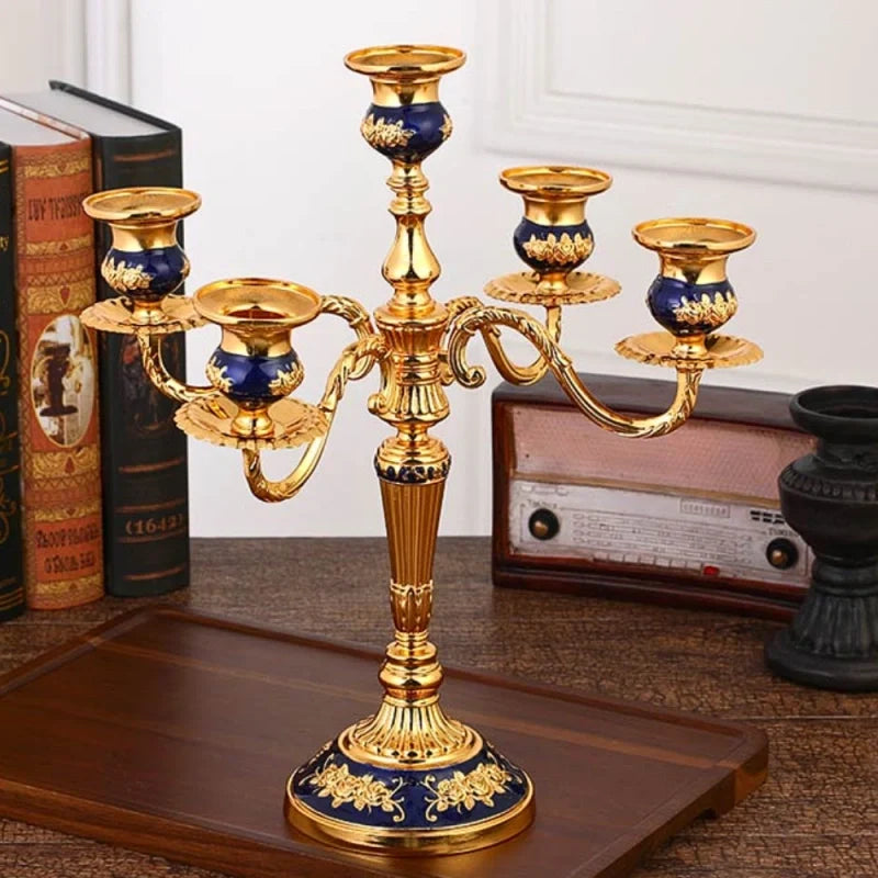 Vintage Floral Alloy Candelabra