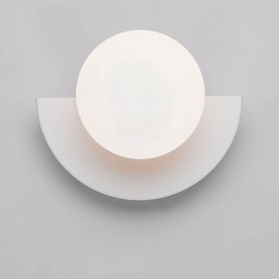 Half-Moon Wall Light | Opal Globe, 7 Colours