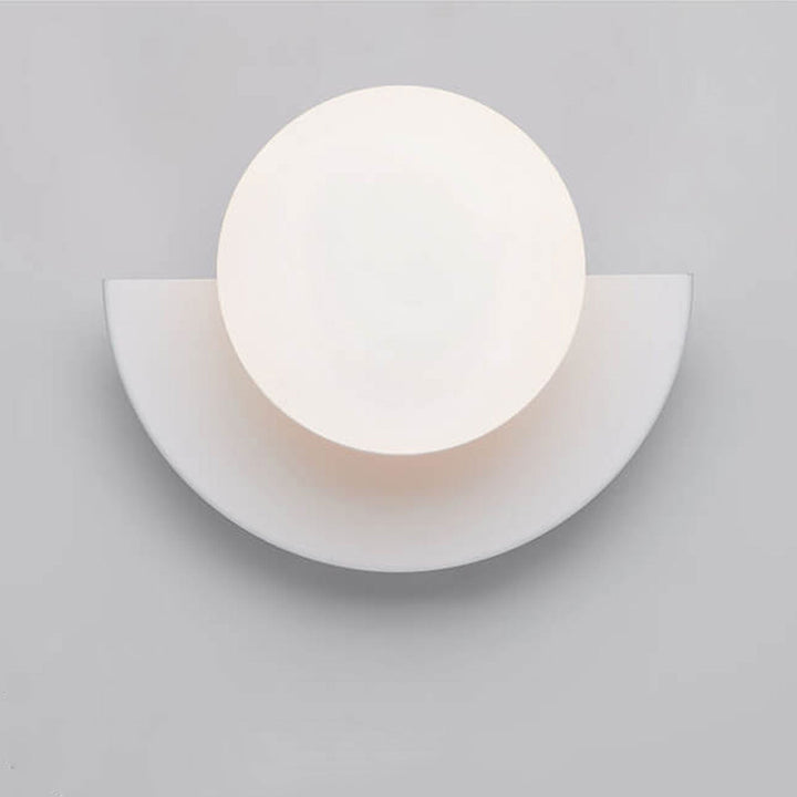 Half-Moon Wall Light | Opal Globe, 7 Colours