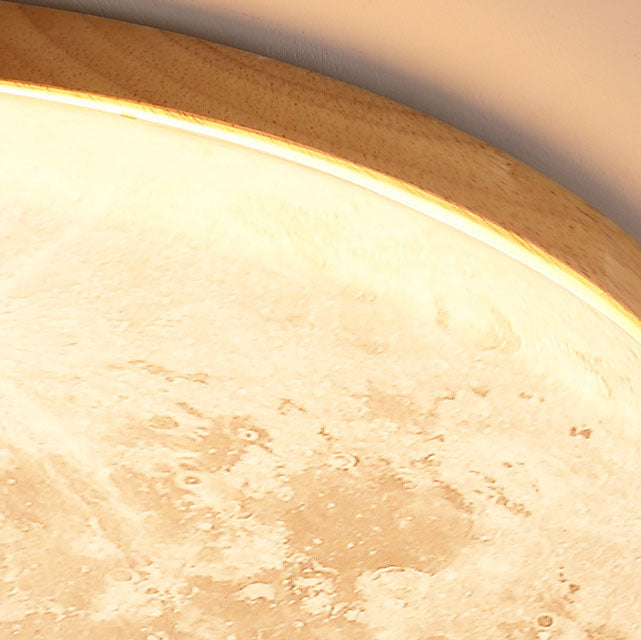 Modern Minimalist Moon Round Hardware PVC Acrylic LED Flush Mount Ceiling Light For Living Room