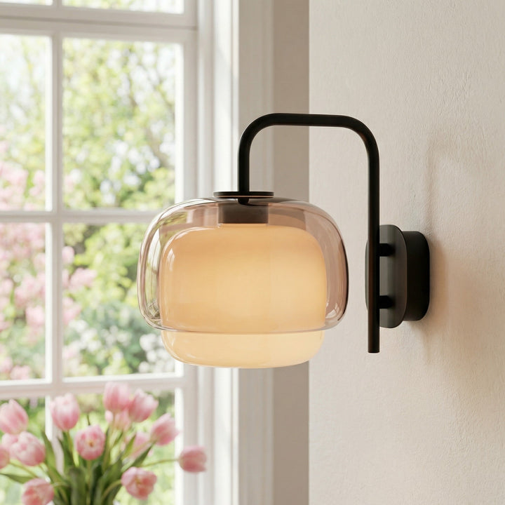 Sanae Modern Round Shade Colored Glass Wall Sconce