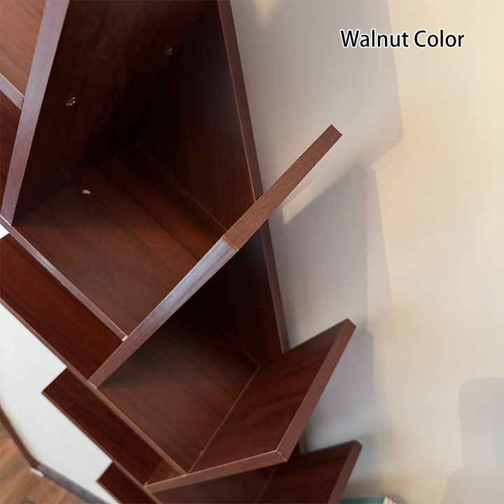 Tree Bookshelf with Drawer | Walnut or Natural, 6 to 12 Tiers