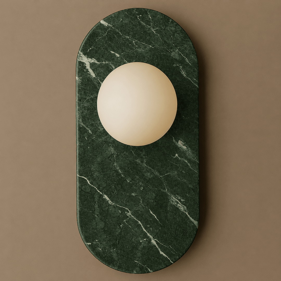 Marble Block Wall Light | Six Stone Finishes, Oval Glow