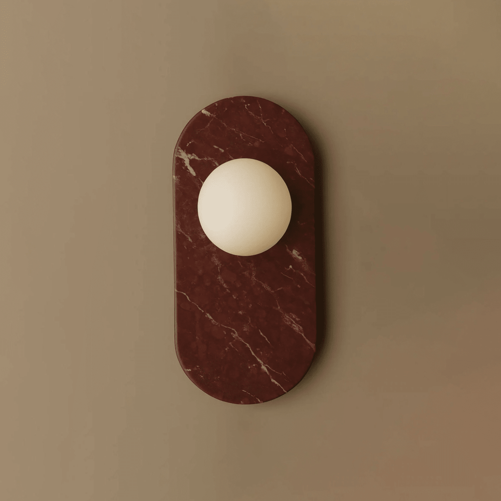 Marble Block Wall Light | Six Stone Finishes, Oval Glow