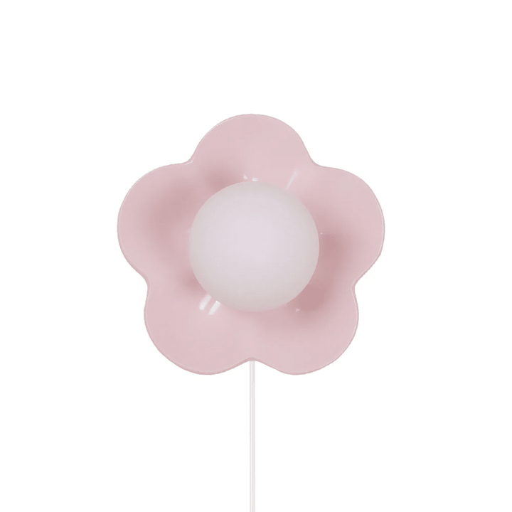 Flower Petal Plug-in Wall Light | Resin, White, Pink or Yellow