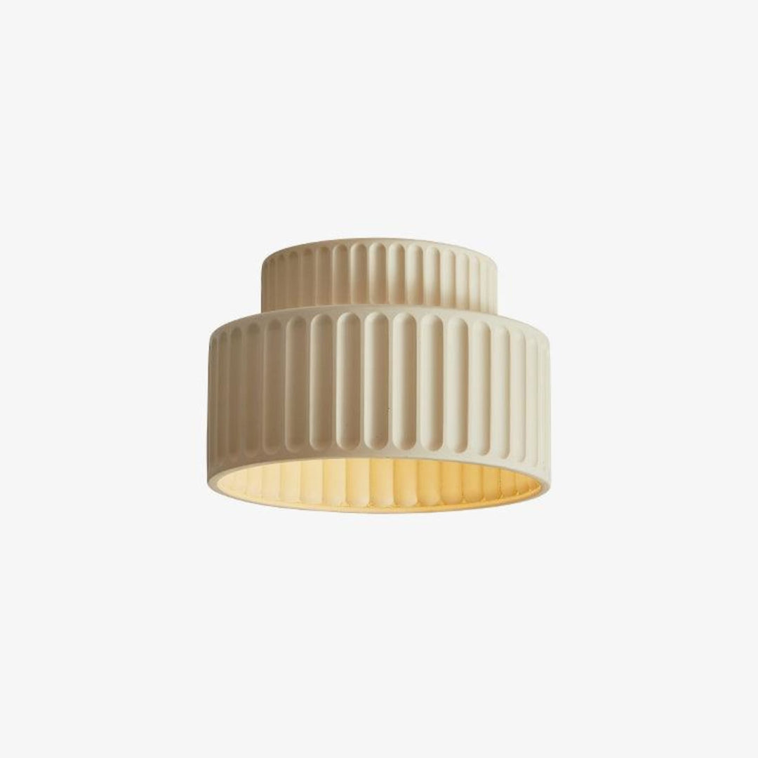 Ribbed Semi-Flush Ceiling Light | White, Beige, Green or Orange