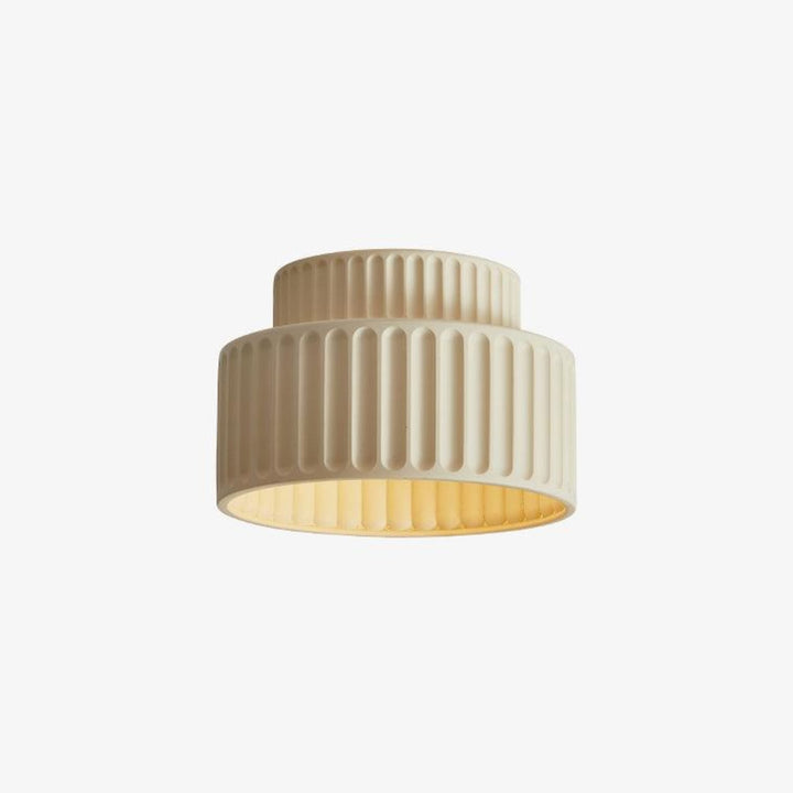Ribbed Semi-Flush Ceiling Light | White, Beige, Green or Orange