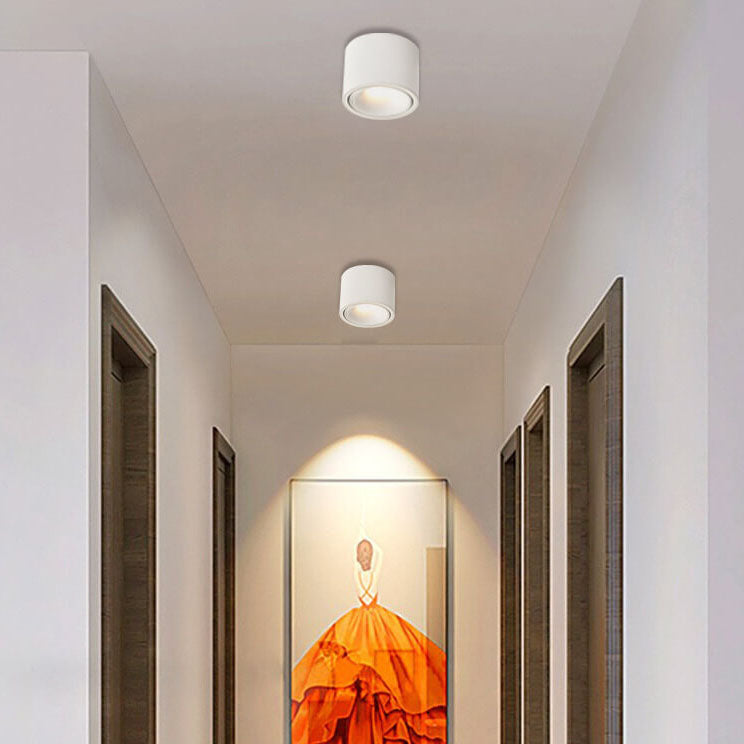 Modern Minimalist Aluminum Round Spotlight Adjustable LED Flush Mount Ceiling Light For Living Room