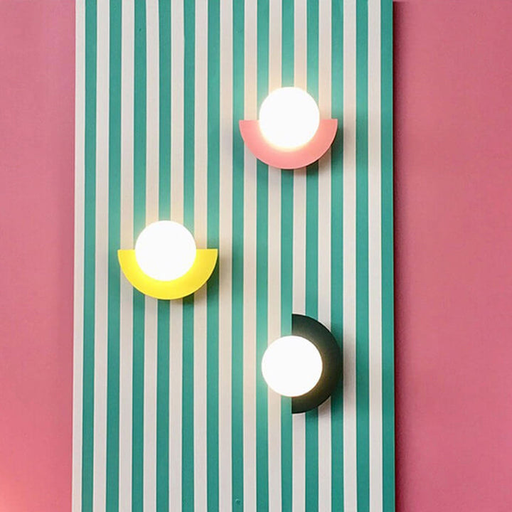 Half-Moon Wall Light | Opal Globe, 7 Colours