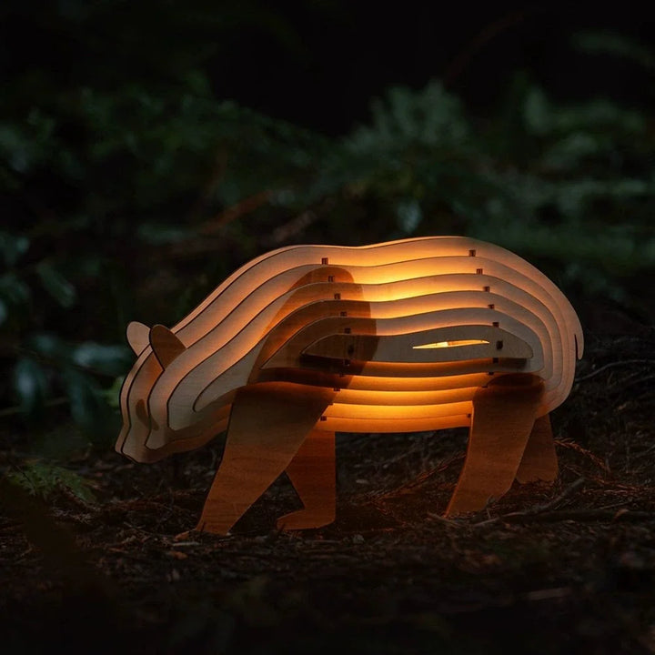 3D Wooden Animal Table Lamp