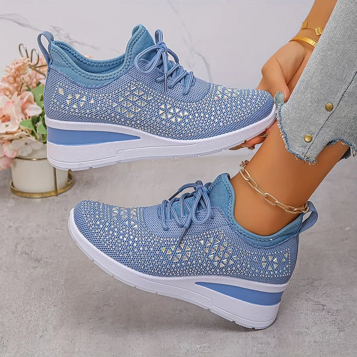 Women's Orthopaedic Knitted Lace-Up Comfort Trainers – image 8