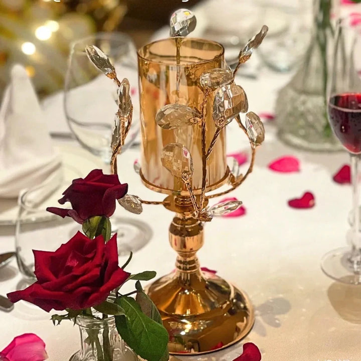 Crystal Glass Petal Candle Holder
