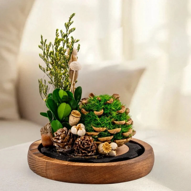 Dried Flower Glass Dome Night Light