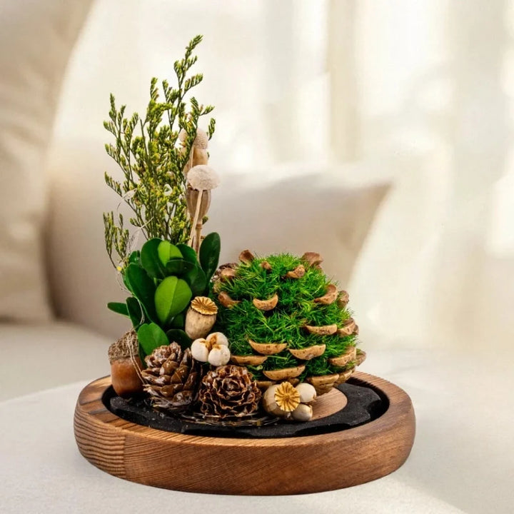 Dried Flower Glass Dome Night Light