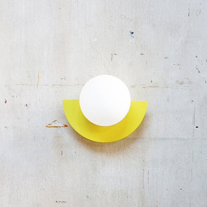 Half-Moon Wall Light | Opal Globe, 7 Colours