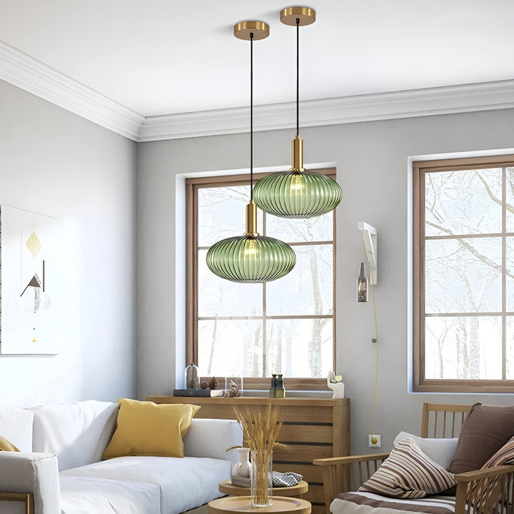 Ribbed Glass Pendant Light | Cylinder, Bottle or Drum Shade