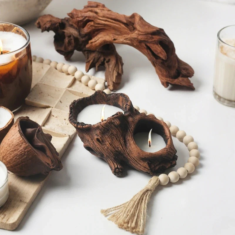 Cement Tree Hollow Candle Holder