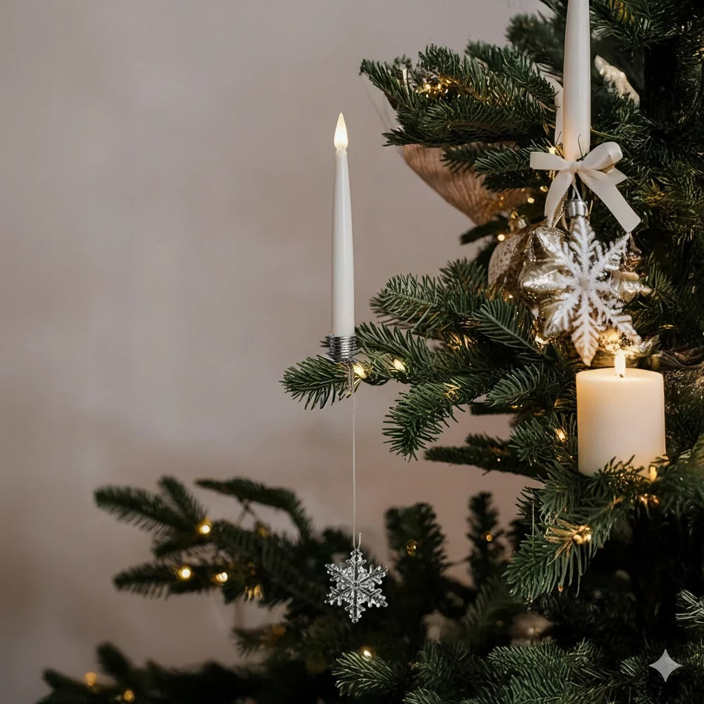 Christmas Tree Candle Lights with Crystal Drops