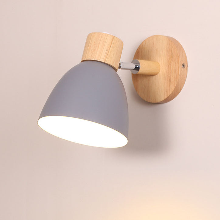 Modern Minimalist Wooden Cone LED Wall Sconce