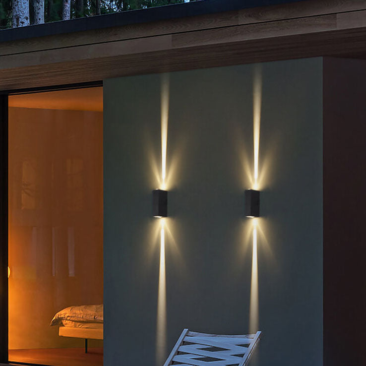 Modern Minimalist Aluminum Hardware Rectangular LED Outdoor Wall Sconce Lamp for Outdoor Patio
