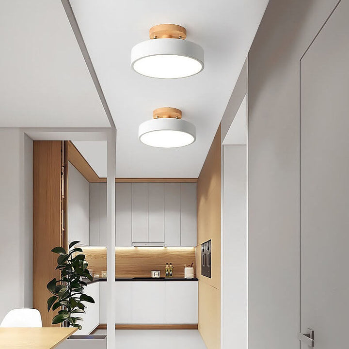 Nordic Log Round LED Semi-Flush Mount Ceiling Light