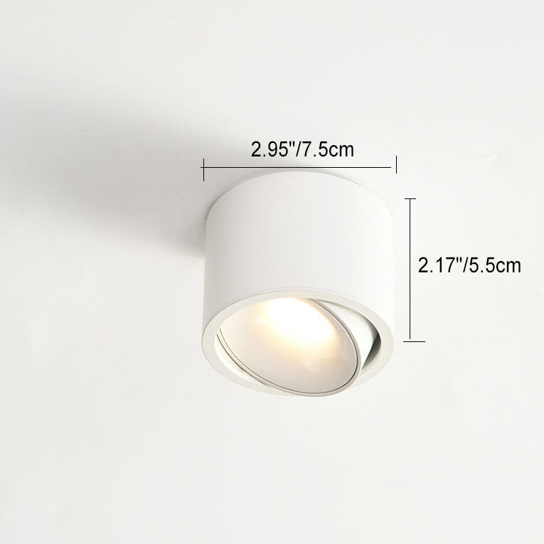Modern Minimalist Aluminum Round Spotlight Adjustable LED Flush Mount Ceiling Light For Living Room