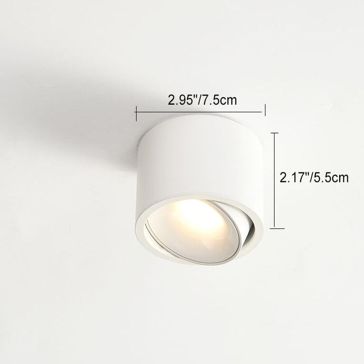 Modern Minimalist Aluminum Round Spotlight Adjustable LED Flush Mount Ceiling Light For Living Room