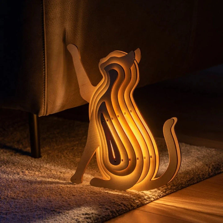 3D Wooden Animal Table Lamp