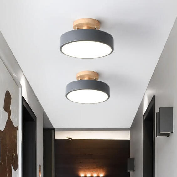 Wood and Metal LED Ceiling Light | 5 Colours, 3 Sizes