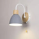 Swan-Neck Wall Light | Wood and Metal, Pull Cord, 12 Colours