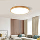 Nordic Solid Wood Round Ultra-Thin LED Flush Mount Ceiling Light