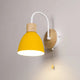 Swan-Neck Wall Light | Wood and Metal, Pull Cord, 12 Colours