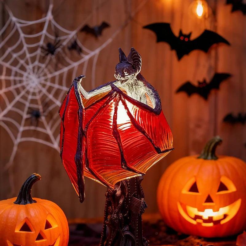 Gothic Bat Wing Resin Table Lamp
