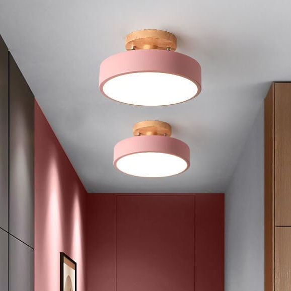 Wood and Metal LED Ceiling Light | 5 Colours, 3 Sizes