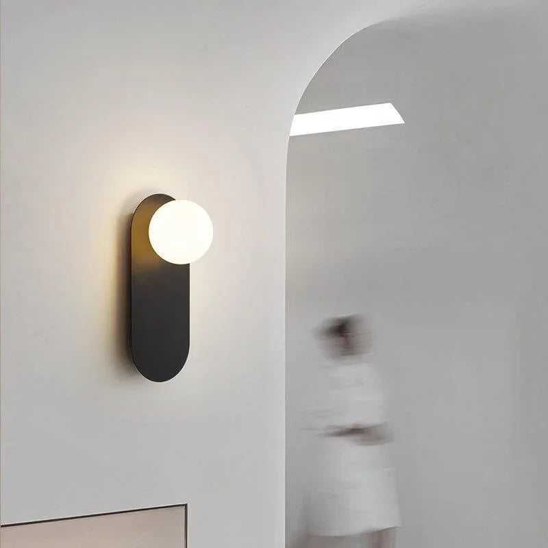 Nordic Minimalist Glass Ring Base 1-Light Wall Sconce Lamp, view 2
