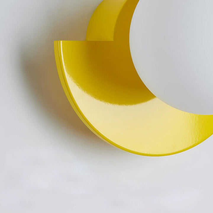 Modern Minimalist Glass Spherical Colorful Semicircle Design 1-Light Wall Sconce Lamp