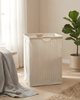 XL Fabric Laundry Basket With Handles in Linen